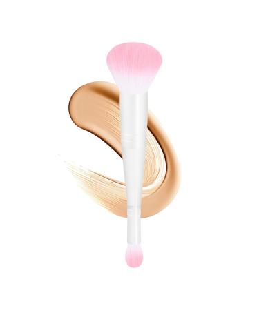 Foundation Brush Blush Blending Brush With Double Head Multi-purpose Makeup Brush For Foundation Powder Liquid Concealer Cream Blush Guanglu White Handle White Tube