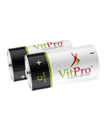 VitPro C Batteries | All-Purpose Alkaline Batteries | 1.5V Everyday High Performance Batteries (6 Pack)