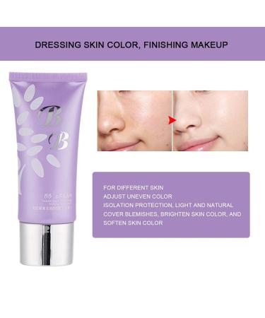 60g Brightening Waterproof BB Cream - Moisturizing Face Makeup & Concealer for All Skin Types - Light Purple - Buy Online on GoSupps.com