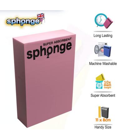 SPH2ONGE Super Absorbent Pink Block Sponge - Ultimate Cleaning Sponge and Cloth - Buy Online on GoSupps.com