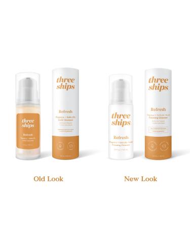 Three Ships Refresh Papaya & Salicylic Acid Cleanser - Vegan Brightening Facial Cleanser - 100mL - Buy Online on GoSupps.com