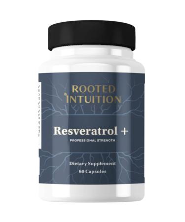 Rooted Intuition Resveratrol + | Nrf2-Activating Antioxidant Blend with TrueBroc Sulforaphane Turmeric & Andrographis | Non-GMO Gluten Free | 60 Capsules