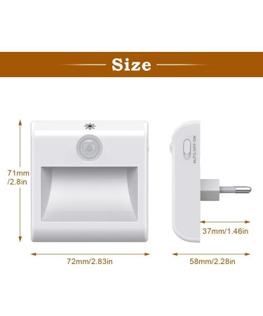 Suright Night Light Socket with Motion Detector - 2 Dimmable Brightness Modes for Kids' Room Bedroom Stairs & Kitchen - Warm White 2800-3500K - Buy Online on GoSupps.com
