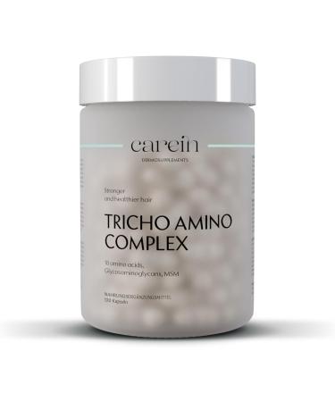 Tricho Amino Complex Food supplement with amino acids MSM and biotin reduces hair breakage strengthens hair structure 120 capsules 30 days supply professional trichology formula Carein