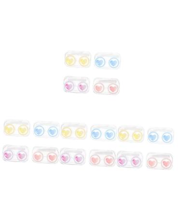 JECOMPRIS Make-up contain Pack with 16 pieces of contact lens container plastic stand make-up holder contact lens boxes holder for cosmetic lens portable storage box cosmetics pp