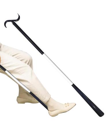 VESONE SOCKENHERFER for older people |Socken helpers for seniors - attraction for socks shoe open function removable dressing hooks multifunctional for uncomfortable legs black and white D