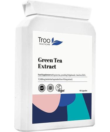Green Tea Extract Supplement - 480mg (12:1) - 90 Capsules | Rich in Polyphenols, Catechins, and EGCG | UK Manufactured to GMP Standards - Buy Online on GoSupps.com