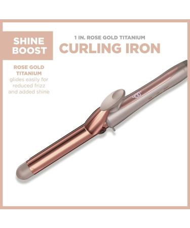 Titanium Curling Iron Luxe Series - Rose Gold Professional Hair Styling Tool | Fast Heating & Adjustable Temperature for Salon-Quality Curls | 1 Inch - Buy Online on GoSupps.com