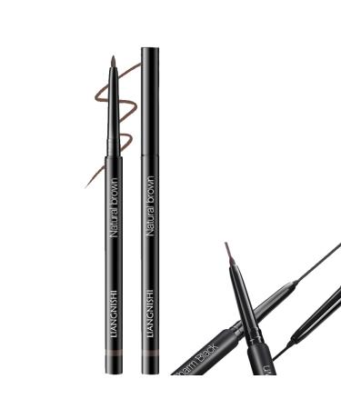 Non-smudging Waterproof Long-lasting Eyeliner Pencil 2PCS Extra Fine Eyeliner Quick Drying Long Lasting No clumping Eyeliner Makeup - Stays On All Day (02-2pc)