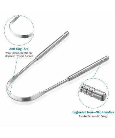 Buy 3-Piece Stainless Steel Tongue Cleaner Set - Medical Tongue Scraper for Bad Breath & Oral Care Ergonomic Grip for Adults | International Shipping Available - Buy Online on GoSupps.com