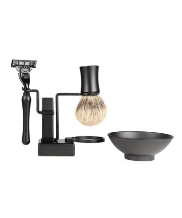 Minkissy 2st Razor shell cup of hair bearing brush holder men shaver set razor and brush stand with bowl shaving razor shave razor-kit man bracket manual