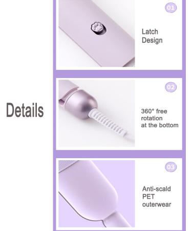 Auto Hair Curler Automatic Curling Iron Wand with 1.4inch Large Ceramic Barrel Curling Iron with 3 Adjustable Temperature Control for Beginners Rotating Curling Wand Hair Styling One Size Purple OneSize Purple - Buy Online on GoSupps.com