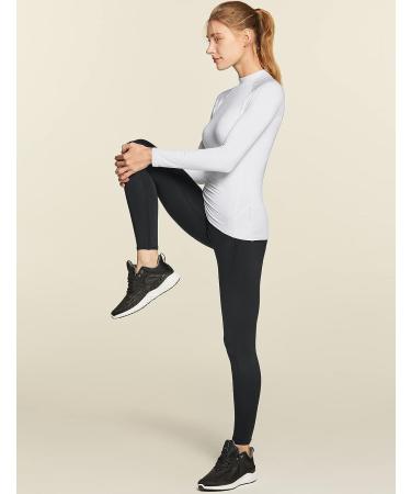 ATHLIO Women's Thermal Long Sleeve Tops 3pack - Mock Turtle Compression Base Layer (X-Large, Black/Charcoal/White) - Buy Online on GoSupps.com