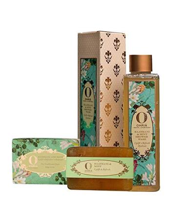 Ohria Ayurveda Raatrani & Mint Shower Wash (100 Ml) With Raatrani & Mint Bathing Bar Bath Soap For Hydrating Uplift & Refreshes Body