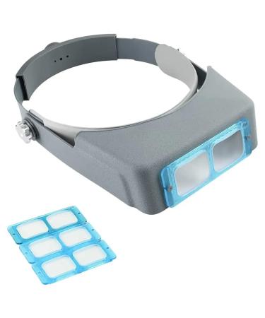 Headband Magnifier Double Lens Head-Mounted Reading Magnifier Loupe Jewelry Visor Opitcal Glass Binocular Magnifier with Lens Magnification-1.5X 2X 2.5X 3.5X 1.5x-3.5x Optical Glass