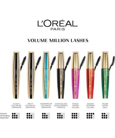 L'Oreal Paris Volume Million Lashes Fatale Mascara - Black - Buy Online on GoSupps.com