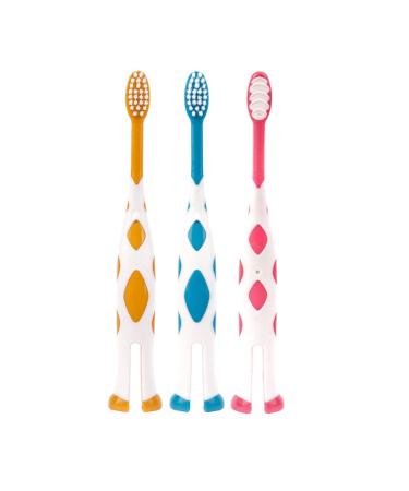 Childrens Toddler Toothbrushes Soft Bristles Kids Manual Toothbrush for Boys Girls Kids 2-5 Years 3 Pack