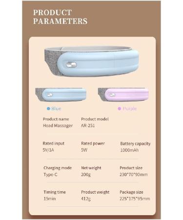 Louffy Electrical Head Massager - Vibration Hot Compress & Bluetooth Relaxation Therapy - Relieve Headaches & Stress - Easy to Use & Durable (Pink) - Buy Online on GoSupps.com