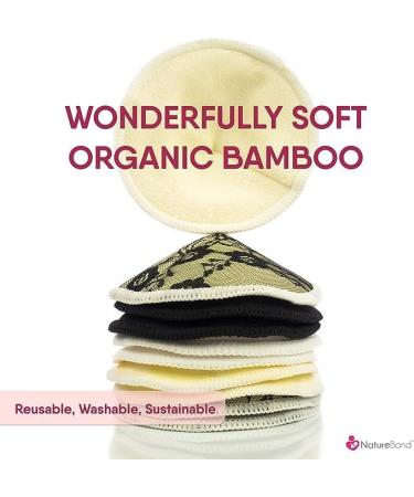 NatureBond Organic Bamboo Nursing Breast Pads - 10 Washable Pads with Wash & Storage Bags - Reusable Nipplecovers for Breastfeeding - Maternity Nursing Pads in Mystique Black - Buy Online on GoSupps.com