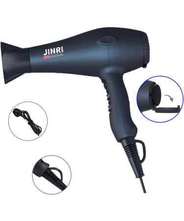 Jinri 1875W Professional Ionic Salon Hair Dryer - Lightweight Corded 2 Speed & 3 Heat Settings with Cool Button Concentrator Diffuser & Styling Pik Comb - International Shipping Available - Buy Online on GoSupps.com