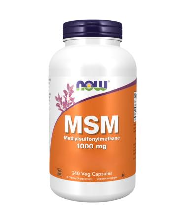 Now Foods MSM 1.000mg 240 Vegan Capsules Lab-Tested Sulphur Gluten Free SOYA Free Vegetarian