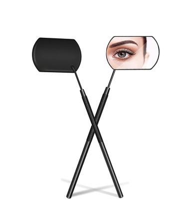 BUCICE Lash Mirror for Eyelash Extensions  Detachable Eyelash Mirror Stainless Steel Black Makeup Mirror Eyelash Extension Supplies