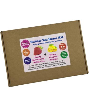Fruity Strawberry with Mango Popping Bobas Bubble Tea Kit 3 to 6 Drinks Strawberry and Mango - Buy Online on GoSupps.com