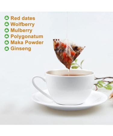 Ginseng Five Tea Bag 250g/8.81oz (5g*50bags) Goji Mulberry Polygonatum Maka Powder Ginseng Caffeine-Free Flavored Delicious Beverage Herbal Tea Combination of Floral Tea - Buy Online on GoSupps.com