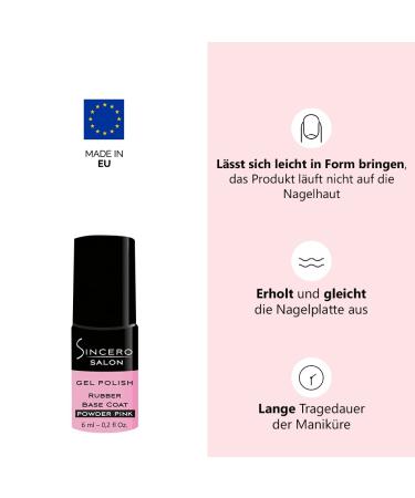 Sincero Salon Rubber Base Gel Powder Pink - UV Gel Nail Polish for Damaged Nails | Strong Nail Protection & Manicure Solution - Buy Online on GoSupps.com