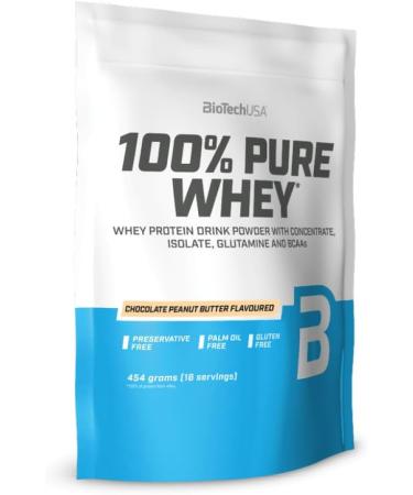 2 x Biotech USA 100 Pure Whey Protein 454 g bag chocolate pack of 2 - Buy Online on GoSupps.com