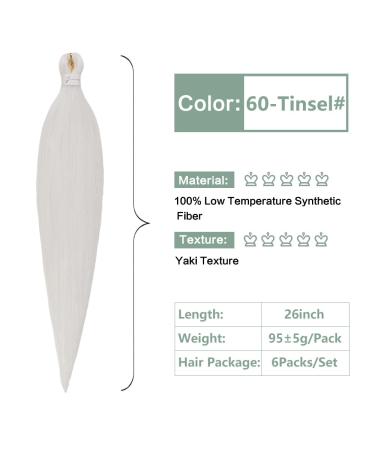 Pre-Stretched Braiding Hair Extensions 26 Inch - Yaki Textured Crochet Synthetic Hair 6 Packs Hot Water Setting - Buy Online on GoSupps.com