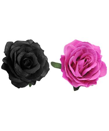5Pcs Rose Hair Clips - Black Bridal Hairpins & Fabric Accessories for Weddings - Buy Online on GoSupps.com