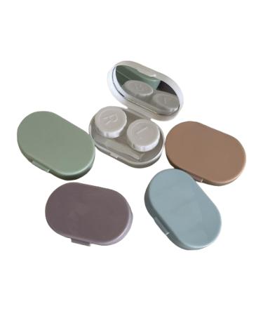 Bedart artist portable contact lens containers candy colors travel eye contact containers contact lenses mirror tweezers remover tool set for daily use outdoors (white + pink + green + 10