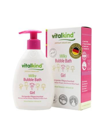 Milky Bubble Bath GIRL - soin naturel premium pour enfants. Cosm tiques naturels premium pour les filles par vitalkind. Bain moussant doux pour la peau sensible des enfants.