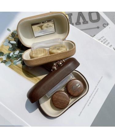 Miedeon Elegant Contact Lens Container Set - 2 Pieces Travel Case & Accessories (Light Brown) - Perfect for International Shipping - Buy Online on GoSupps.com