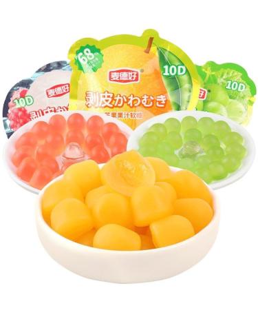 Peeling Fruit Fudge Mango Flavored Soft Candy White Peach Litchi Fruit Juice Content Gummy Candy Chewing Candy Candy Desserts Wedding Candies Casual Snacks gift pack (Mango flavor 10bag) Mango flavor 10bag