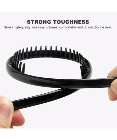 Roxnvm Elastic Hair Bands for Men - 4 Pack Zigzag Sports & Yoga Accessories Matt Black Hair Ties with Long Teeth - Buy Online on GoSupps.com