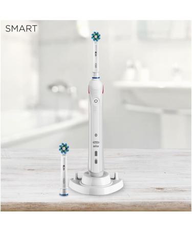 Oral-B Smart 4 Electric Toothbrushes - Christmas Gifts for Adults | App Connected Handle | 2 Cross Action Heads | 3 Modes | Teeth Whitening | UK Plug | White - Buy Online on GoSupps.com