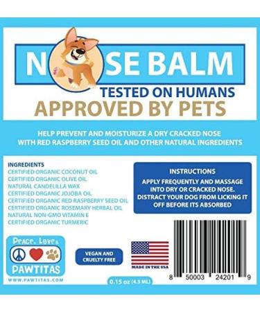 Pawtitas Vegan Dog Nose Balm - Organic Moisturizer for Pets - Travel Size 0.15 oz (1-Pack) - Healing Nose Care - Buy Online on GoSupps.com