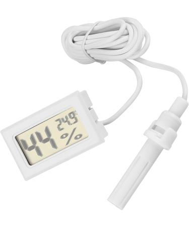 ASHATA Digital Hygrometer 2-in-1 LCD Display Thermometer Hygrometer with External Probe for Reptile Mini Digital Electronic Temperature Hygrometer(White) - Buy Online on GoSupps.com