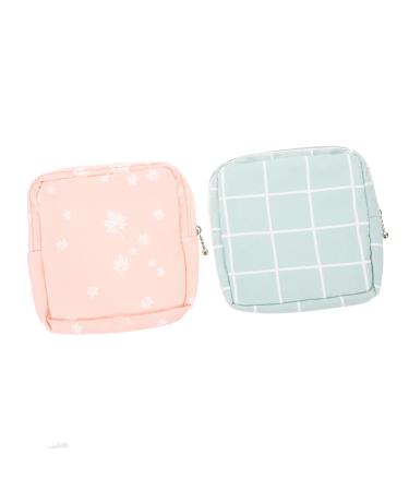 Lurrose 2pcs Coin Purse Girly Decor Cotton Decor Out Door Decor Period Bag Portable Tampon Holder Outdoor Period Bag Small Period Bag Coin Storage Bag Menstrual Pad Storage Bag Handbag