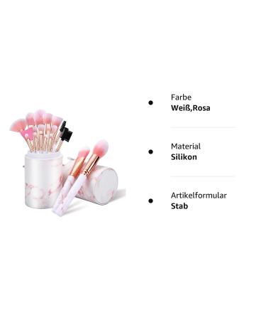 16-Piece Pink Marble Make-Up Brush Set with Holder | Foundation Eyeshadow & Eyebrow Brushes Perfect for Professionals & Beginners - Buy Online on GoSupps.com