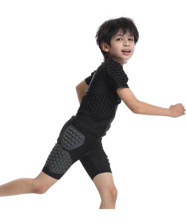 Topeter Padded Football Shirt for Youth | Compression Rib Protection - XL Pure Black - Buy Online on GoSupps.com