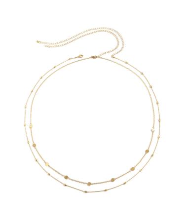 Sexy Vintage Aesthetic Belly Chain Thin Beads Link Body Chain Waist Chain Belt Summer Women Fashion Body Jewelry Light Gold