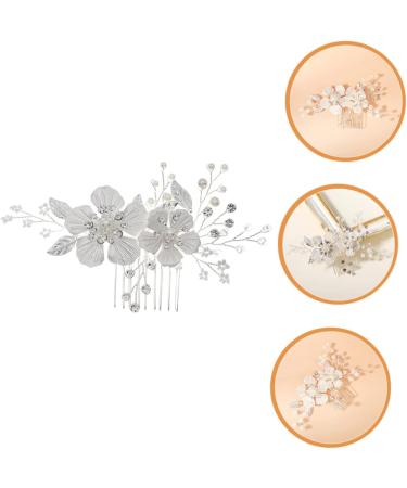 ifundom wedding hair comb clip Bride Flower Hair Comb Flower Hair Clip Bride Wedding Headdress Bride Headdress Bridal Headpieces pearl headpiece bridesmaid Rhinestone flowers accessories - Buy Online on GoSupps.com