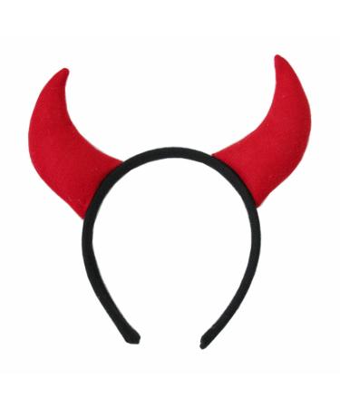 SONGQEE Devil Horns Headband Red Halloween Headband for Women Devil Horns Headband for Girls Demon Horns Hair Bands for Halloween Accessories