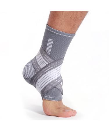 Neotech Care Ankle Brace Support - Elastic & Breathable Fabric - Adjustable Compression Strap - Grey - Size L - Buy Online on GoSupps.com