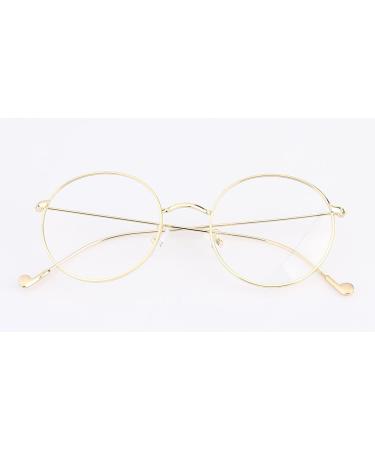 Sigaer Retro Round Unisex Nerd Glasses - Metal Frame Decorative Eyewear 140x50mm Gold | International Shipping Available - Buy Online on GoSupps.com
