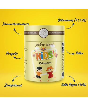 Z hre Ana Children Cocoa Paste - Boost Immunity Inspire Appetite & Support Bone Development - Vegan Multivitamin with Blossom Honey Royal Jelly Propolis & More! - Buy Online on GoSupps.com