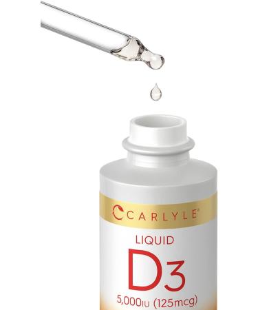 Carlyle Liquid Vitamin D3 5000 IU | 2 oz Vitamin D Drops for Adults - Vegetarian Non-GMO & Gluten Free - Buy Online on GoSupps.com